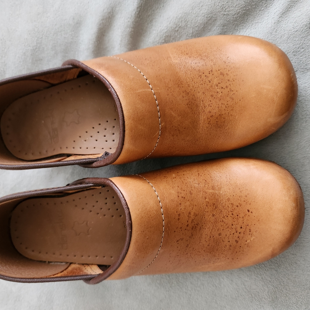 Dansko Tan Leather Mules